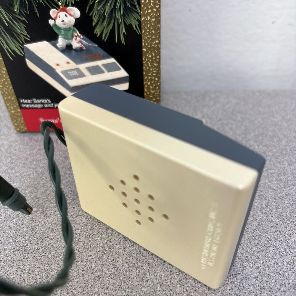 Vintage Hallmark Keepsake Ornament Santa's Answering Machine - Tested! Works! - Picture 4 of 9